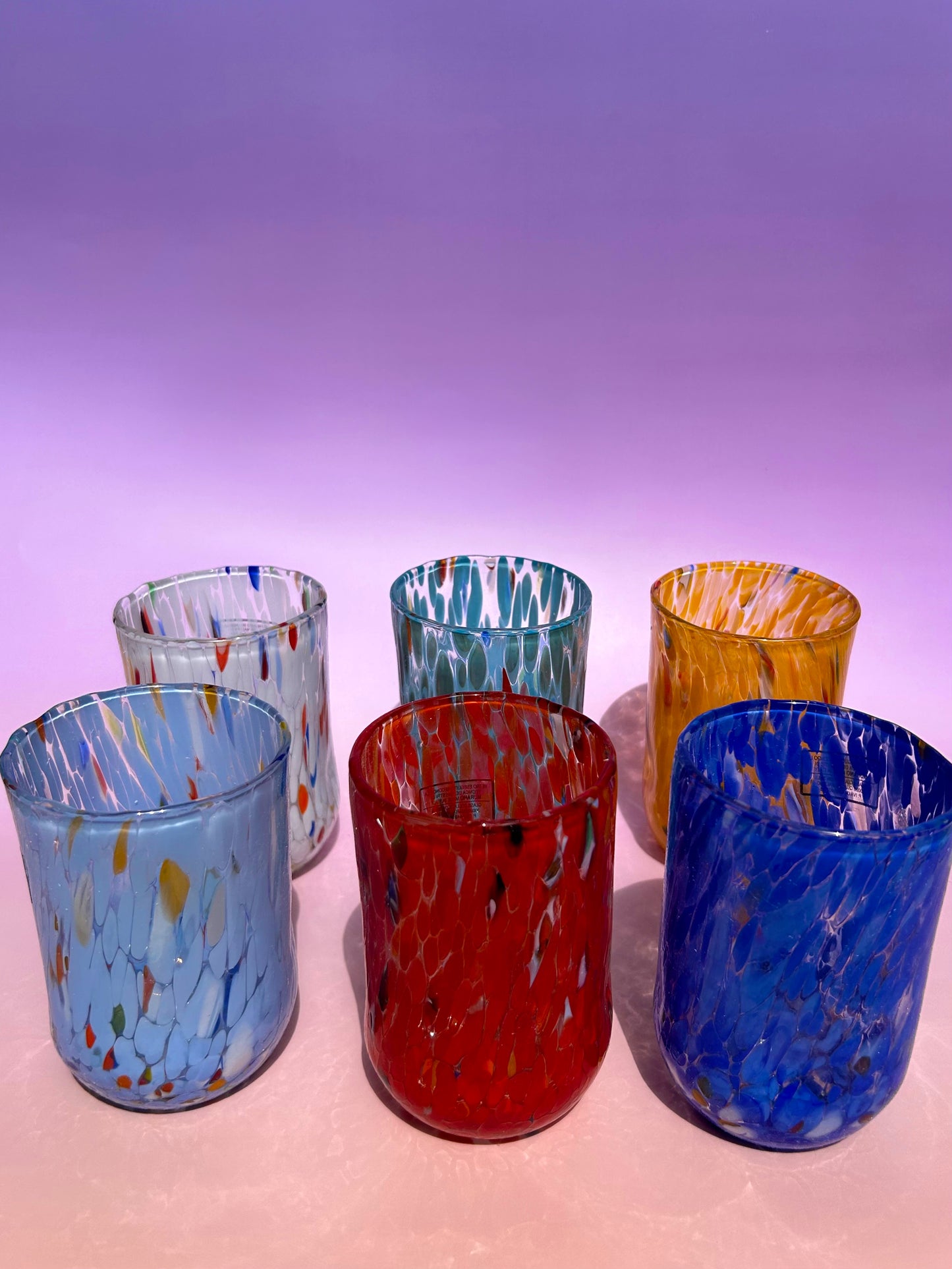 Italian Murano Multi-Colored Drinking Glasses - Cafe Meggo