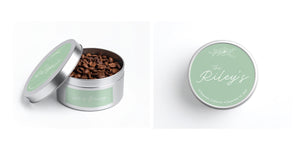 Personalized Bridal & Wedding Party Coffee Favors, Silver Tin - Cafe Meggo. Specialty coffee that's roasted to order. 