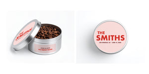 Personalized Bridal & Wedding Party Coffee Favors, Silver Tin - Cafe Meggo. Specialty coffee that's roasted to order. 