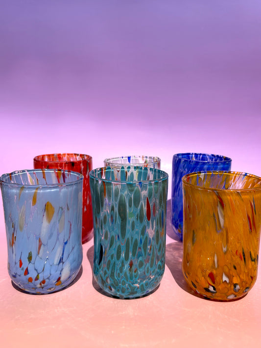 Italian Murano Multi-Colored Drinking Glasses - Cafe Meggo