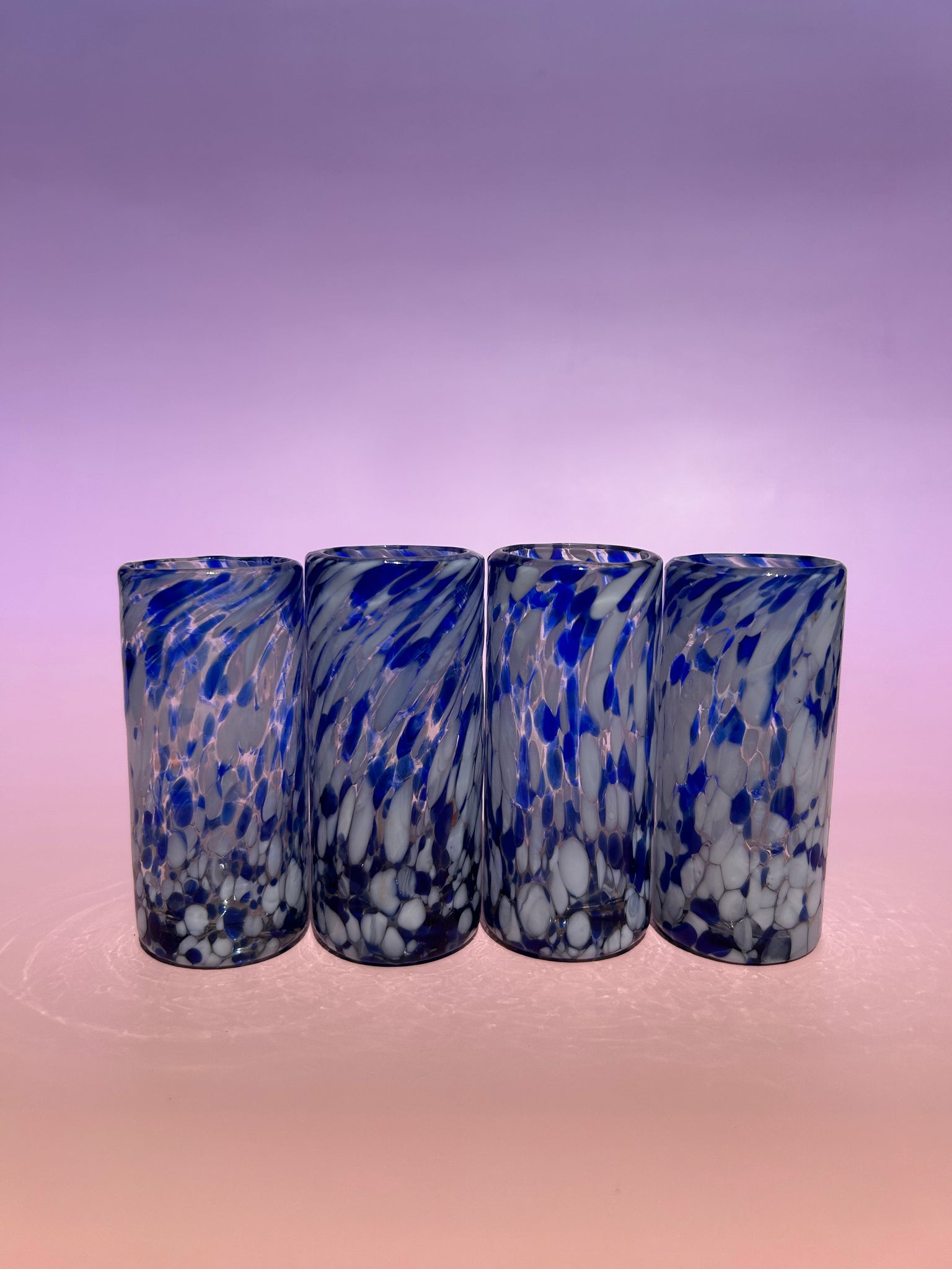 Swirly Blue Shot Glasses (4) - Cafe Meggo