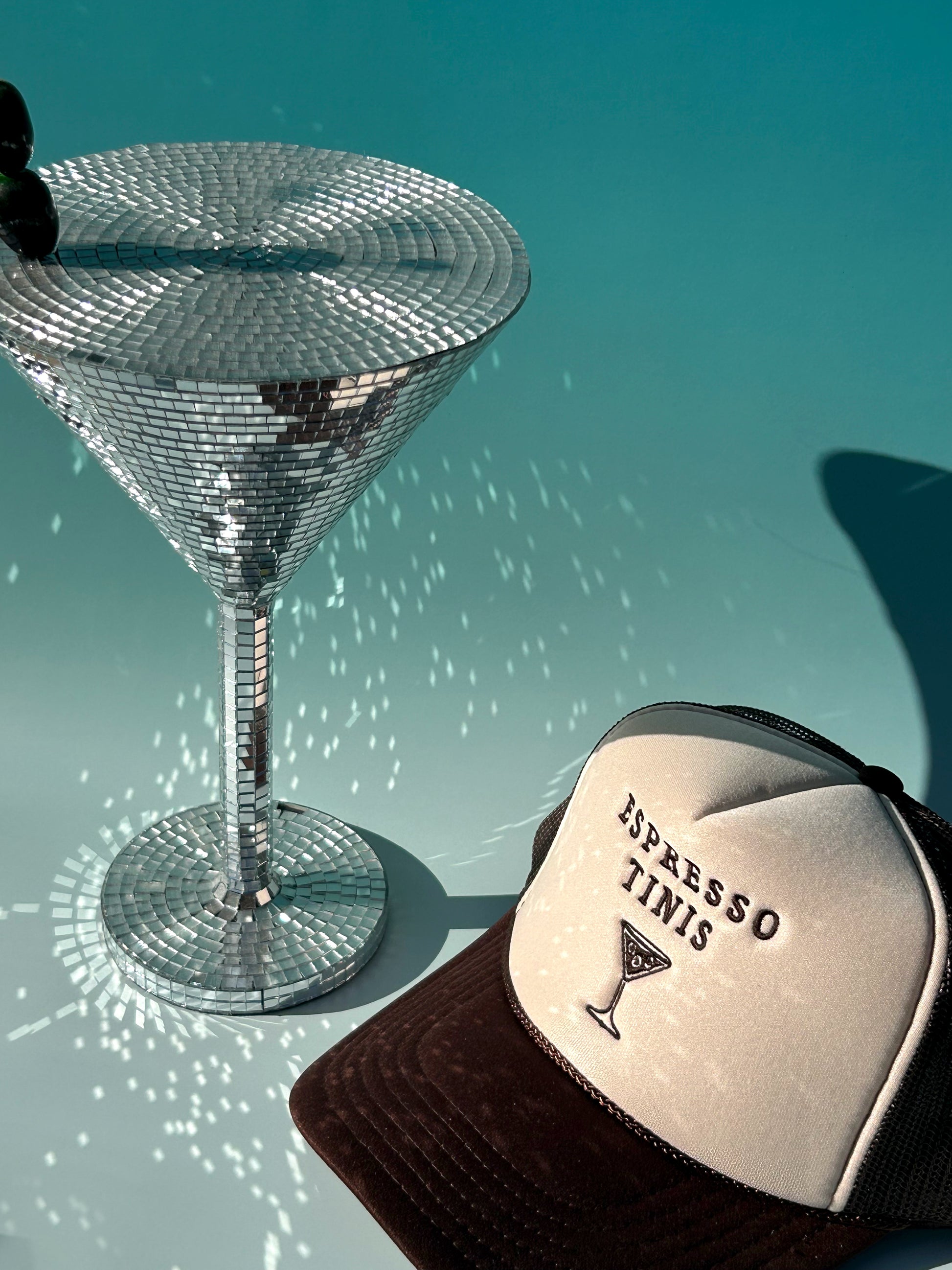 Espresso Martini Trucker Hat & Disco Therapy Martini Glass