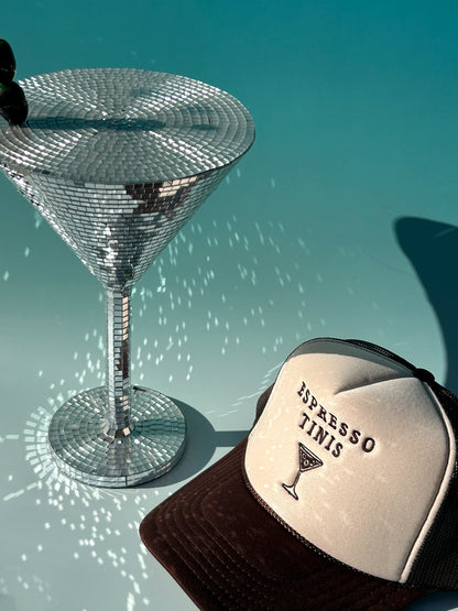 Espresso Martini Trucker Hat & Disco Therapy Martini Glass