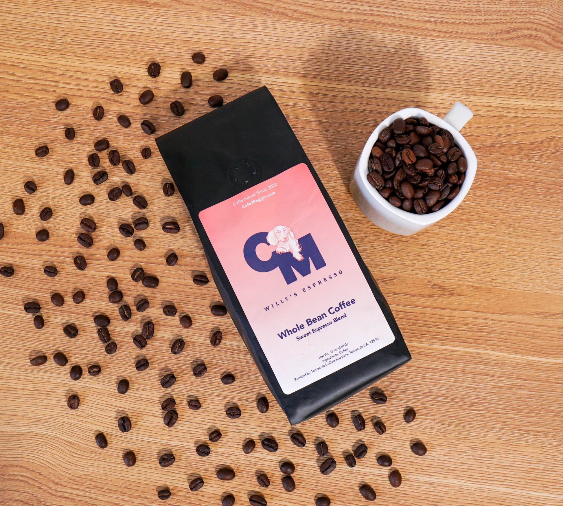 Make your home cafe coffee shop quality with specialty grade, fresh espresso beans from Cafe Meggo. Free shipping always, try Willy's Sweet Espresso now! 